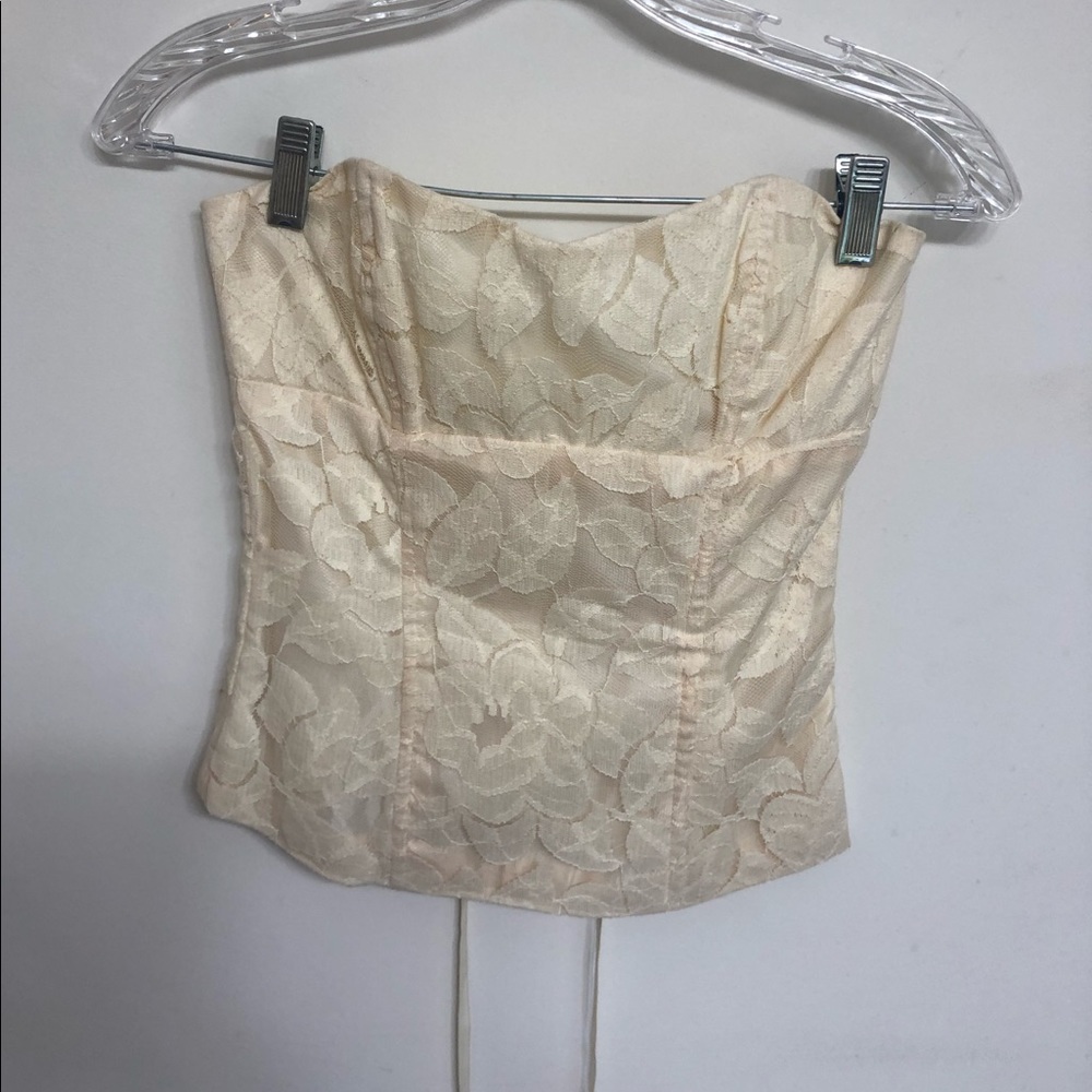 Cream Lace Lace-up corset size small